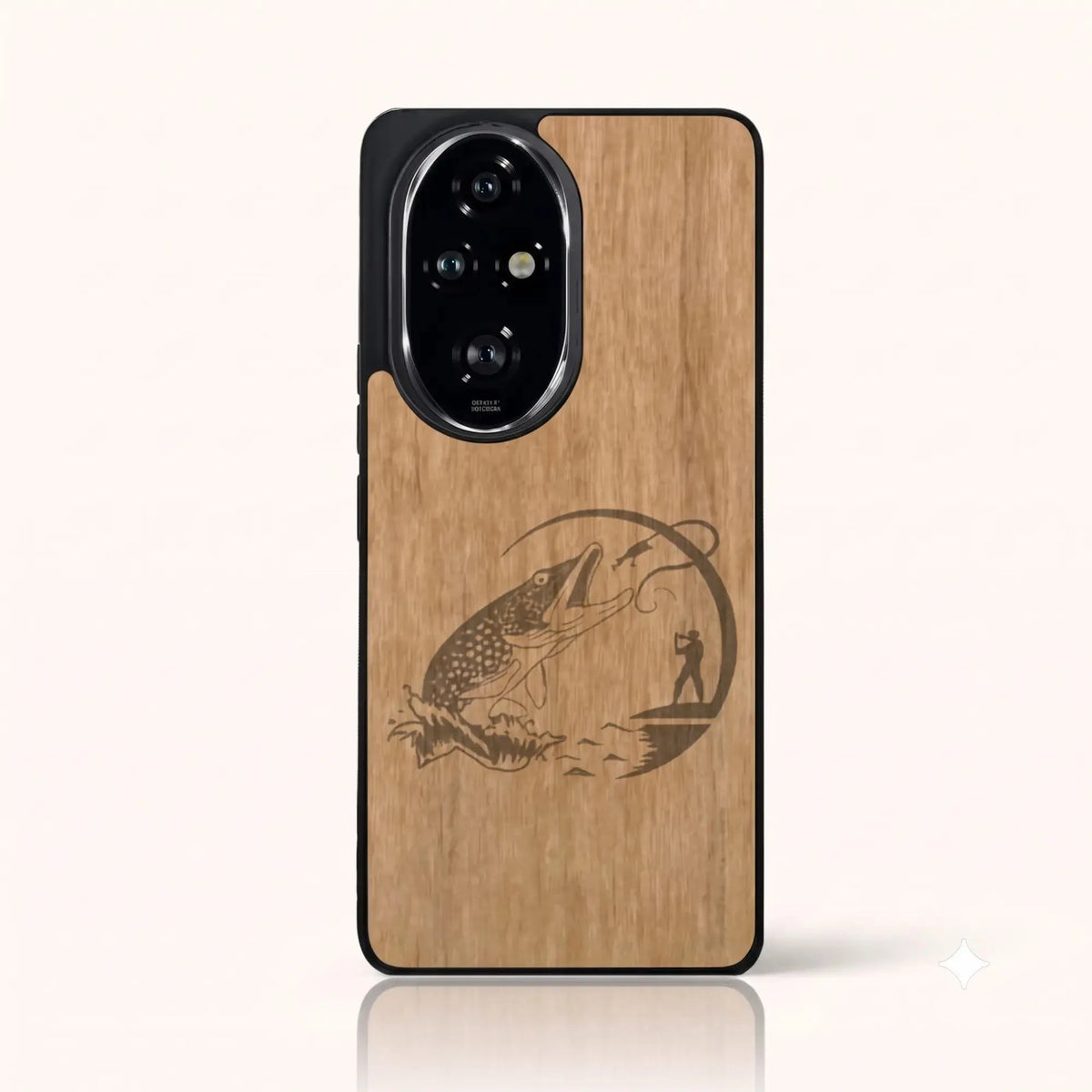 Coque Honor 200 Pro – Le Pêcheur en bois de tilleul clair
