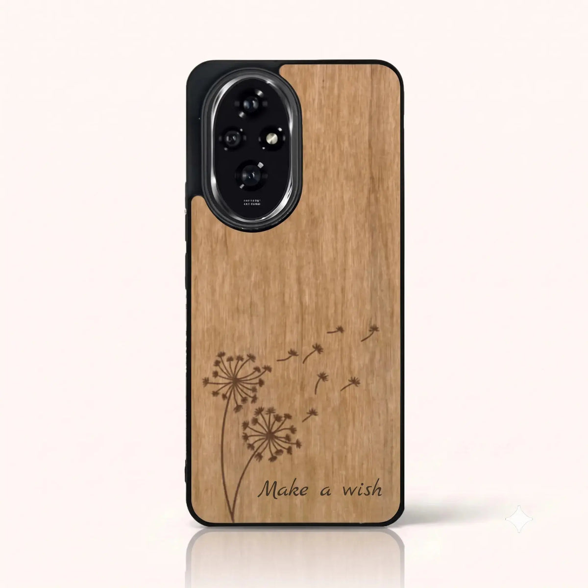 Coque Honor 200 – Make a Wish en bois de tilleul clair