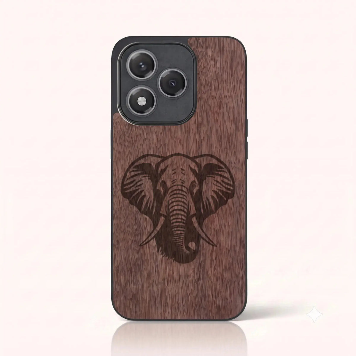 Coque Honor 400 Lite – Éléphant en bois de noyer foncé