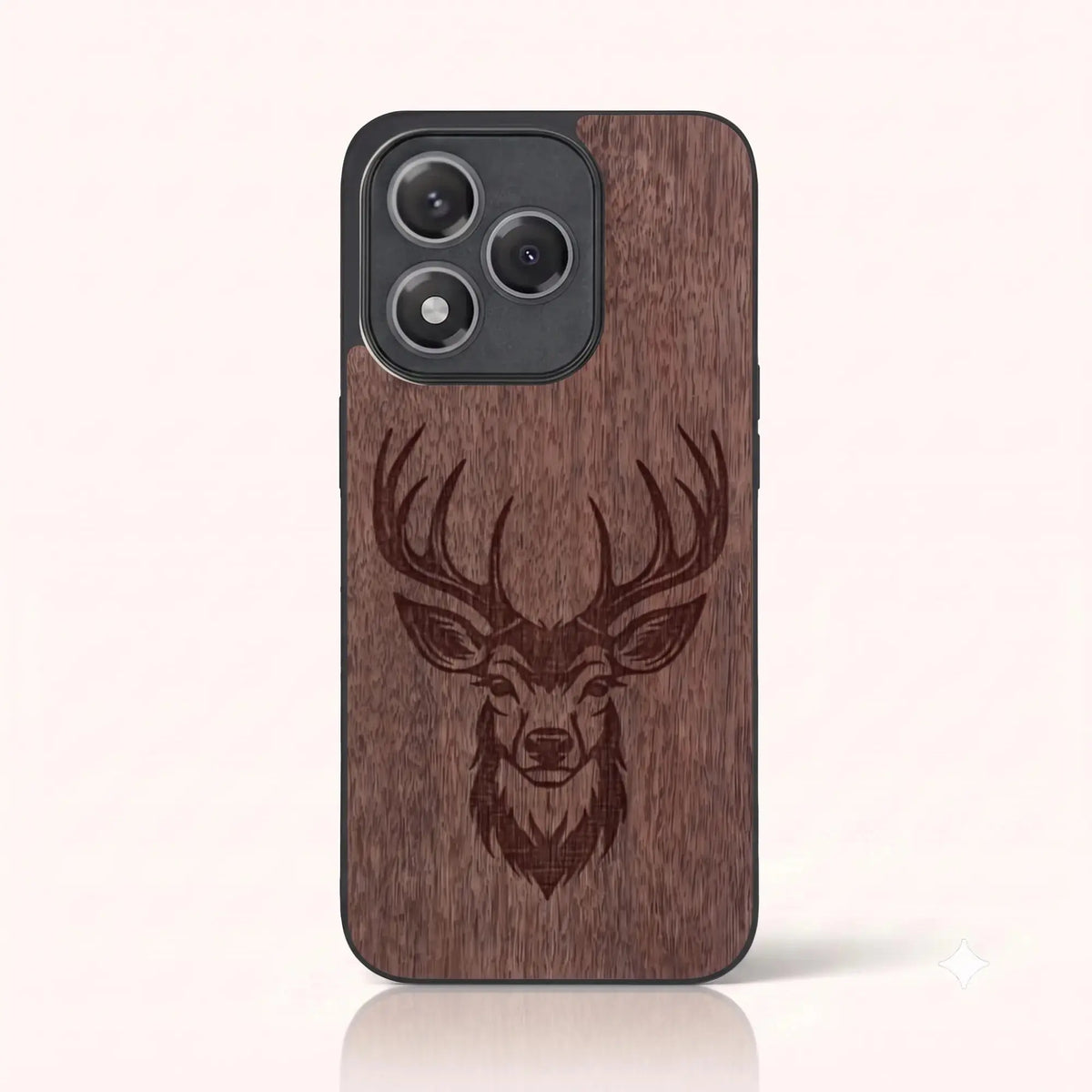 Coque Honor 400 Lite – Le Cerf en gravure sur bois (Noyer)