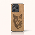 Coque Honor 400 Lite – Le Chat en gravure sur bois (Tilleul)