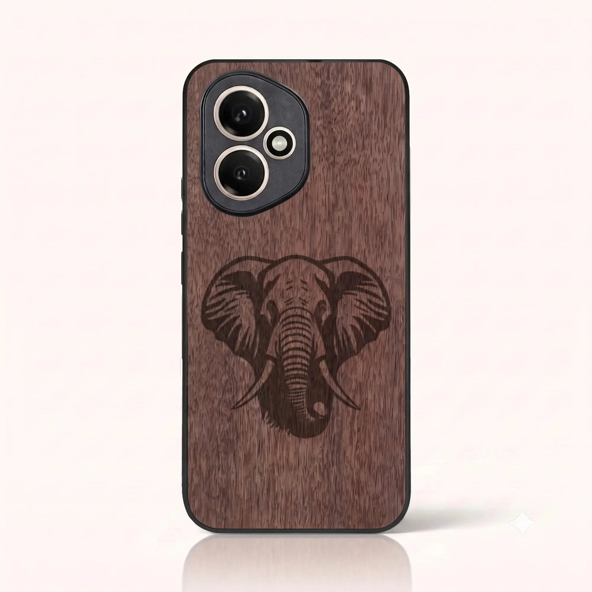 Coque Honor 400 – Éléphant en bois de noyer foncé