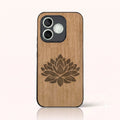 Coque Honor 600 Lite – Fleur de Lotus en bois de tilleul clair