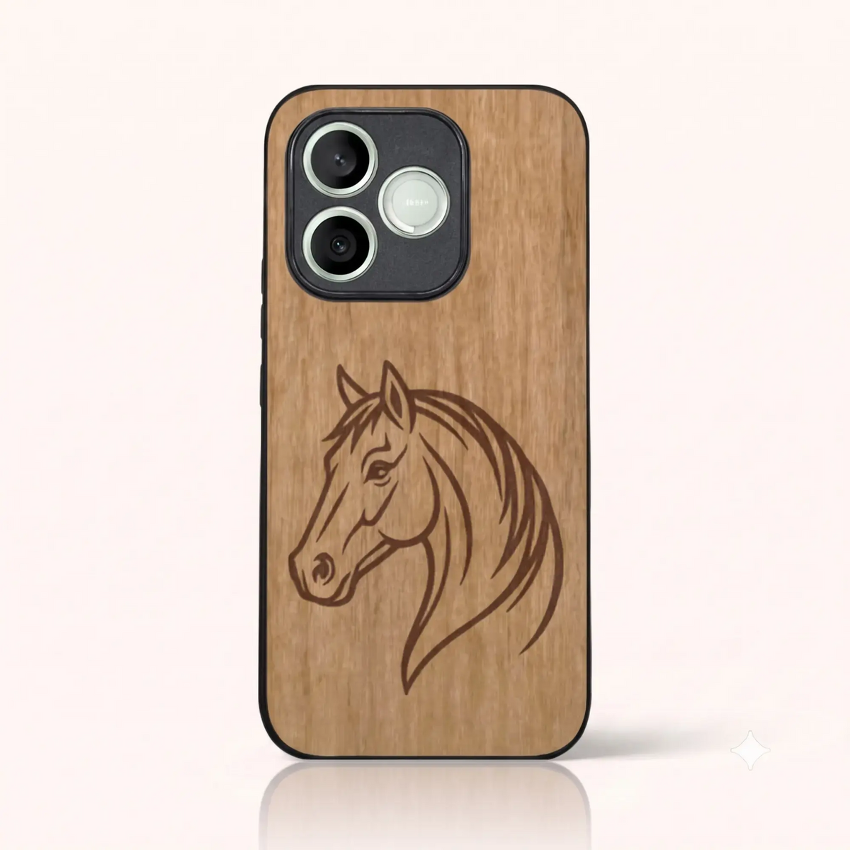 Coque Honor 600 Lite – Le Cheval en gravure sur bois (Tilleul)