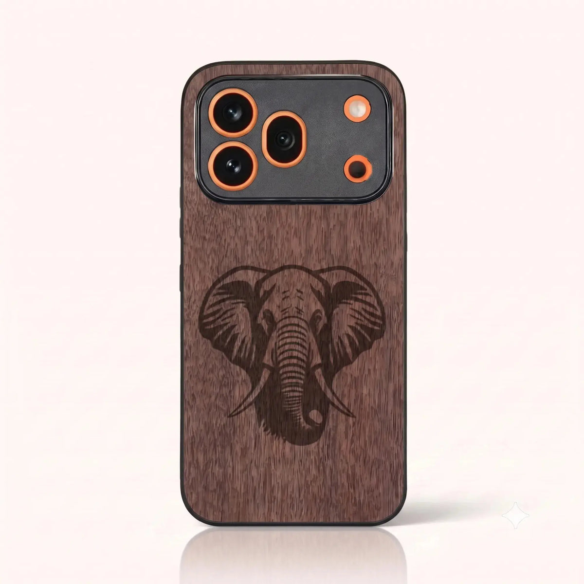 Coque Honor 600 Pro – Éléphant en bois de noyer foncé