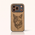 Coque Honor 600 Pro – Le Chat en gravure sur bois (Tilleul)
