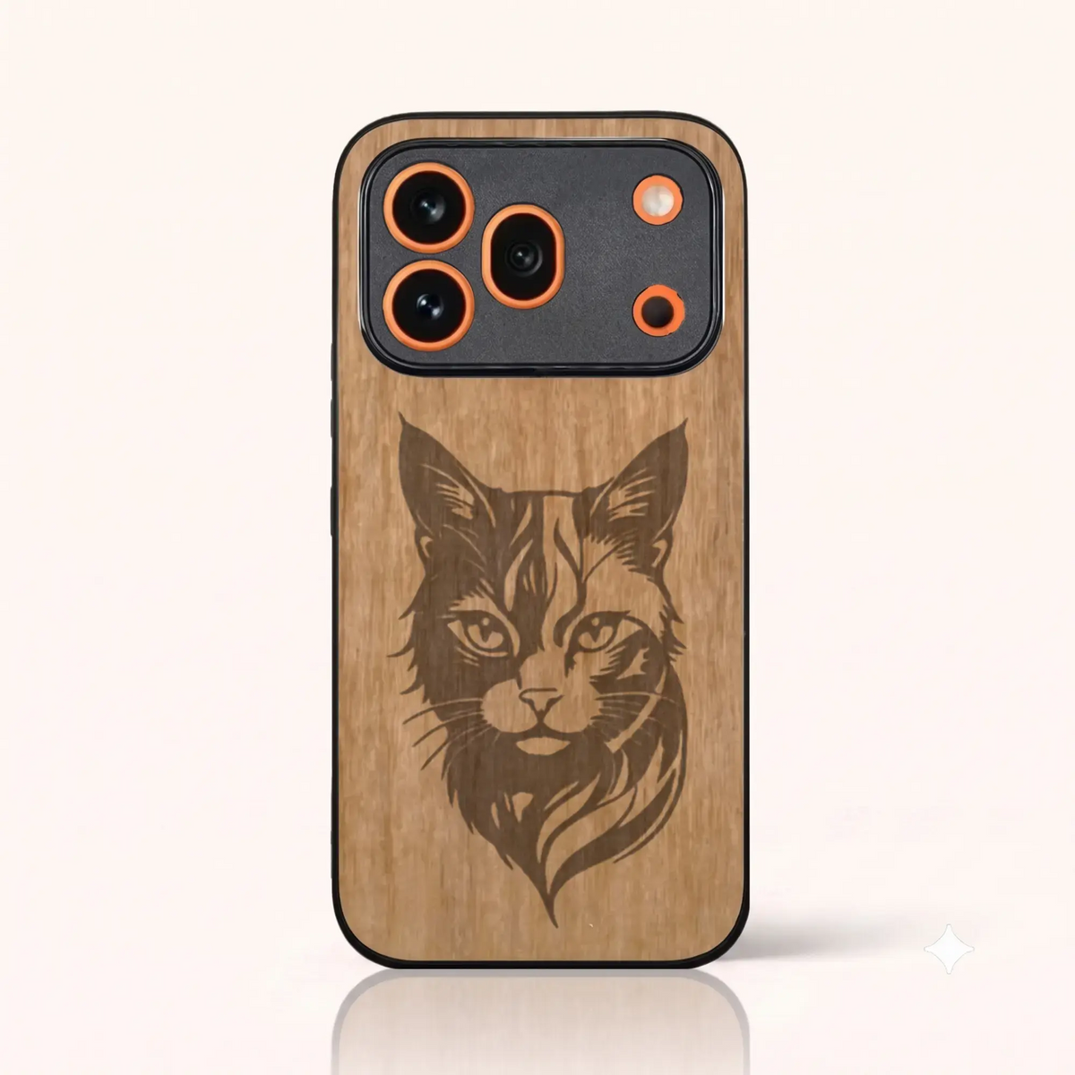 Coque Honor 600 Pro – Le Chat en gravure sur bois (Tilleul)