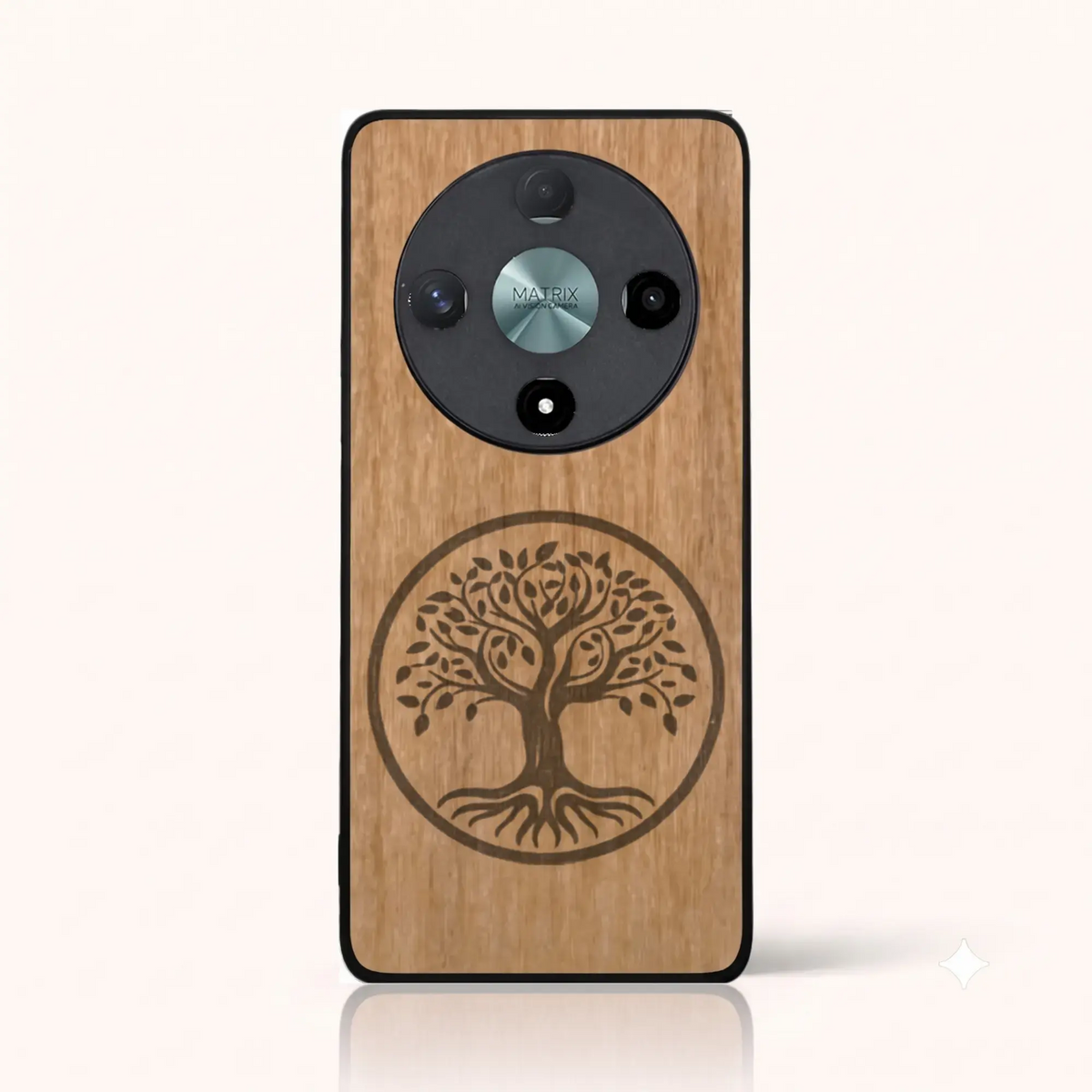 Coque Honor Magic 6 Lite – L'arbre de vie en bois de tilleul clair