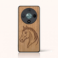 Coque Honor Magic 6 Lite – Le Cheval en gravure sur bois (Tilleul)