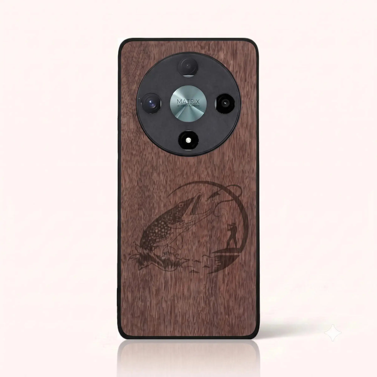Coque Honor Magic 6 Lite – Le Pêcheur en bois de noyer foncé