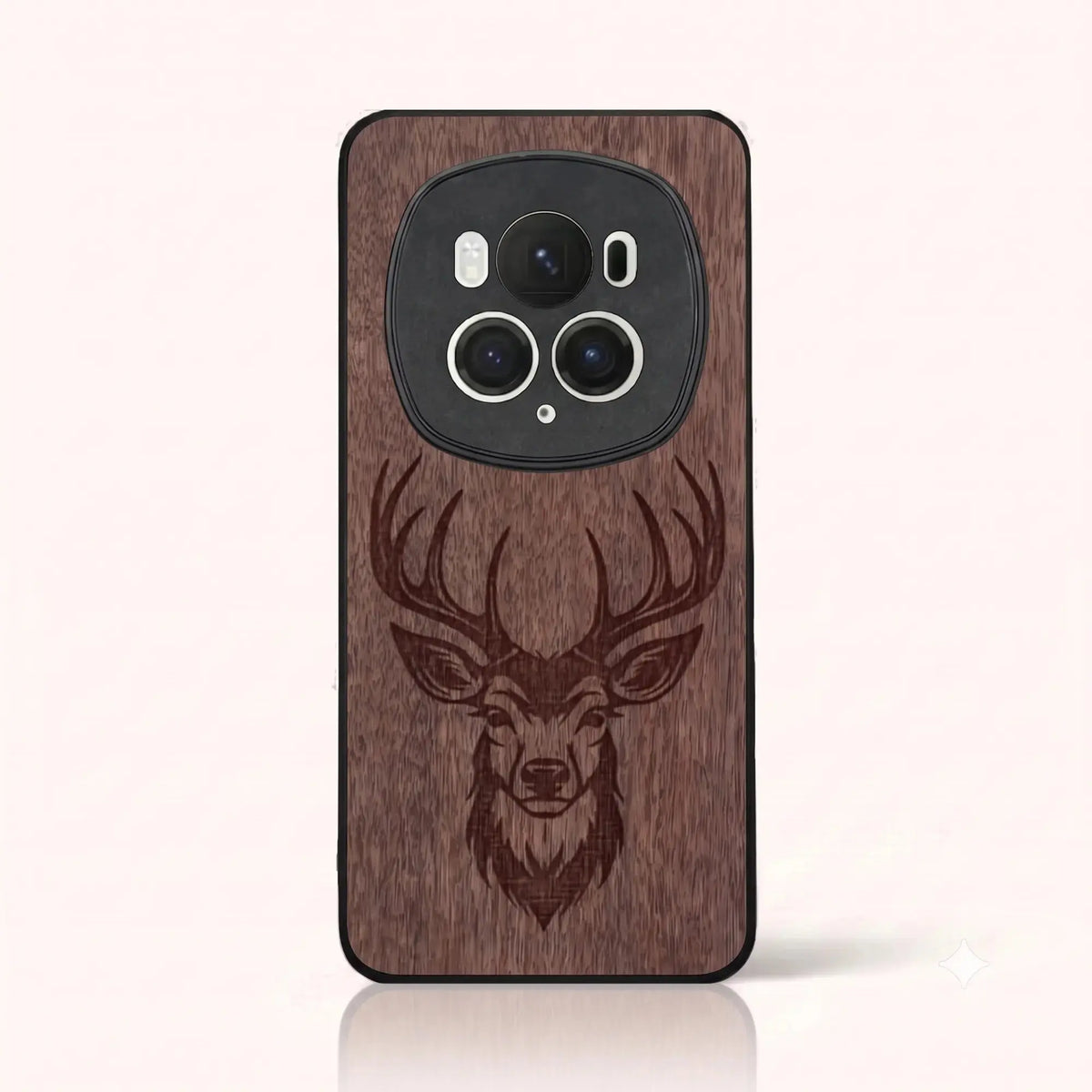 Coque Honor Magic 6 Pro – Le Cerf en gravure sur bois (Noyer)