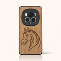 Coque Honor Magic 6 Pro – Le Cheval en gravure sur bois (Tilleul)