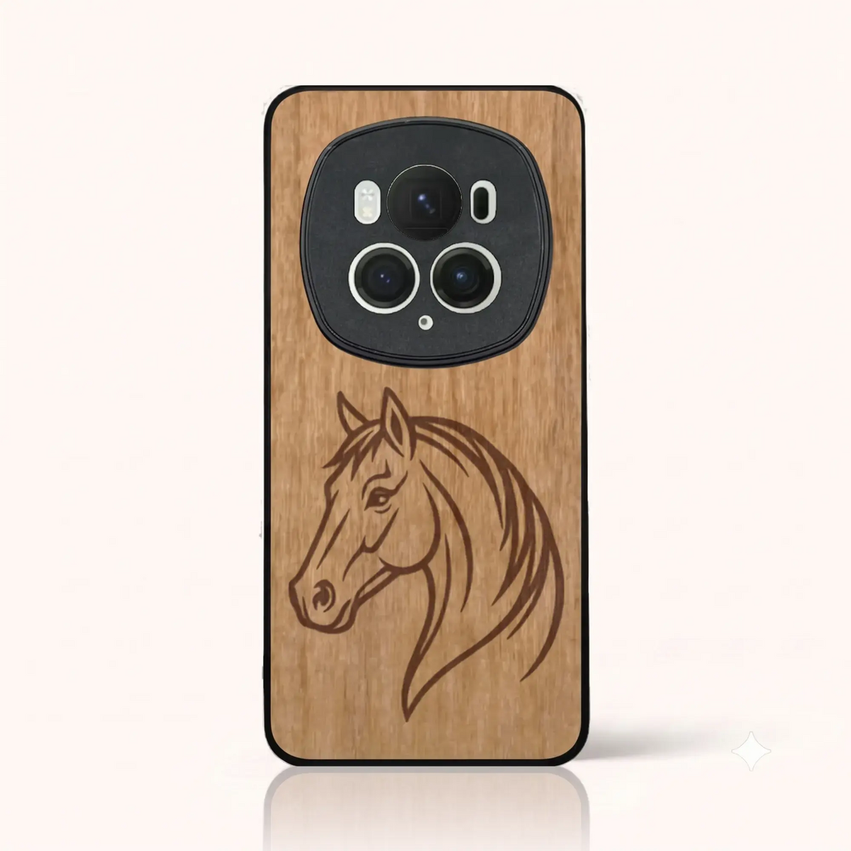 Coque Honor Magic 6 Pro – Le Cheval en gravure sur bois (Tilleul)