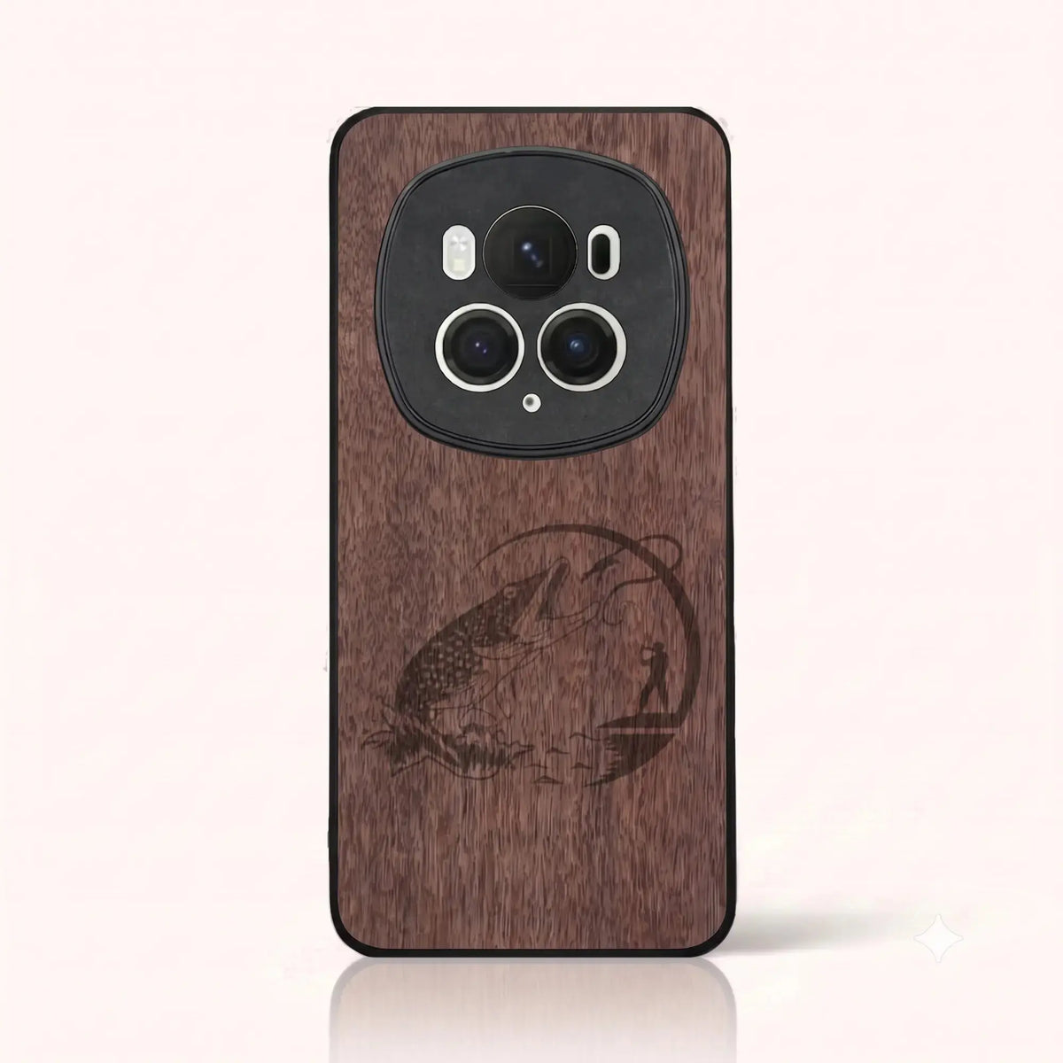 Coque Honor Magic 6 Pro – Le Pêcheur en bois de noyer foncé