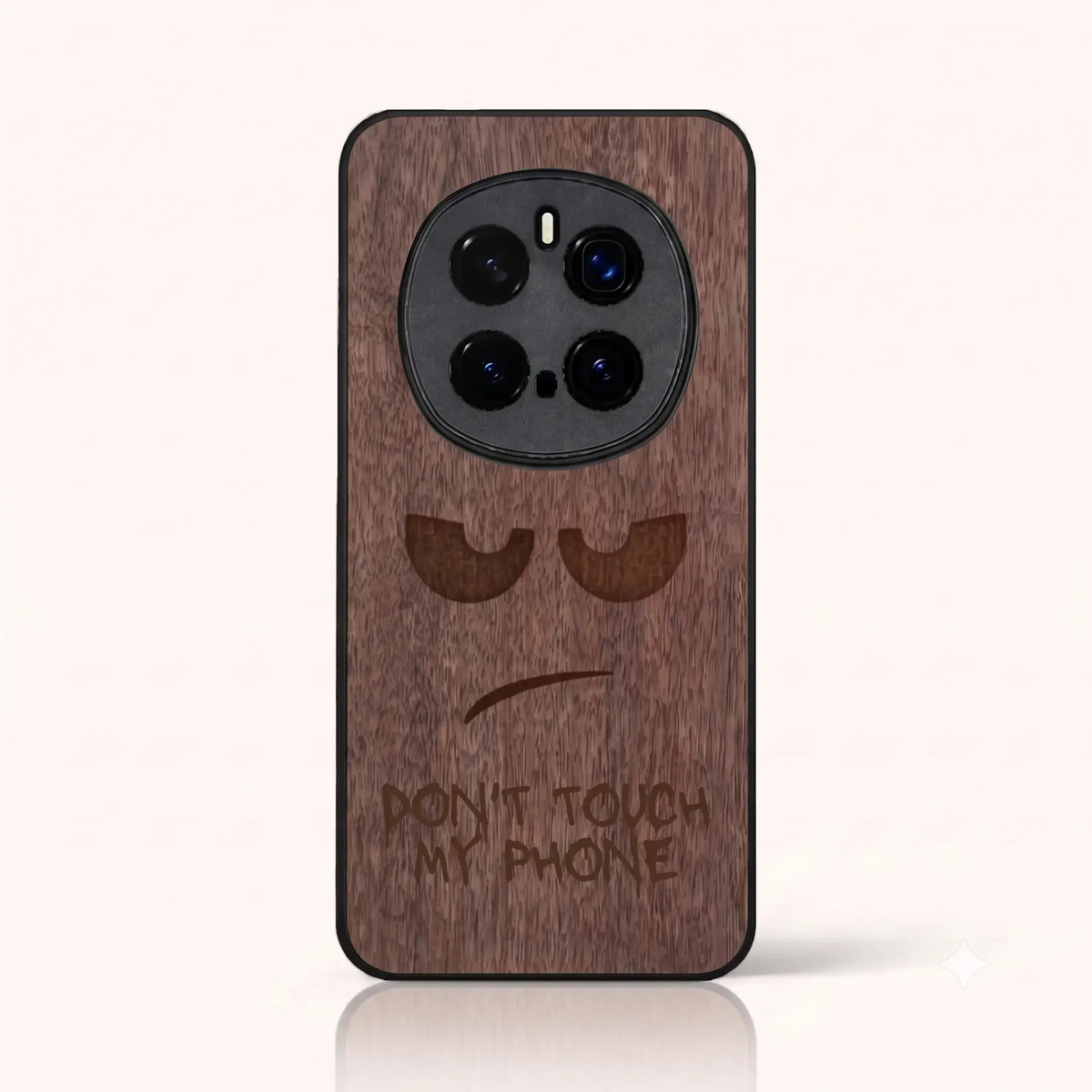 Coque Honor Magic 7 Pro – Don't Touch My Phone en gravure sur bois (Noyer)
