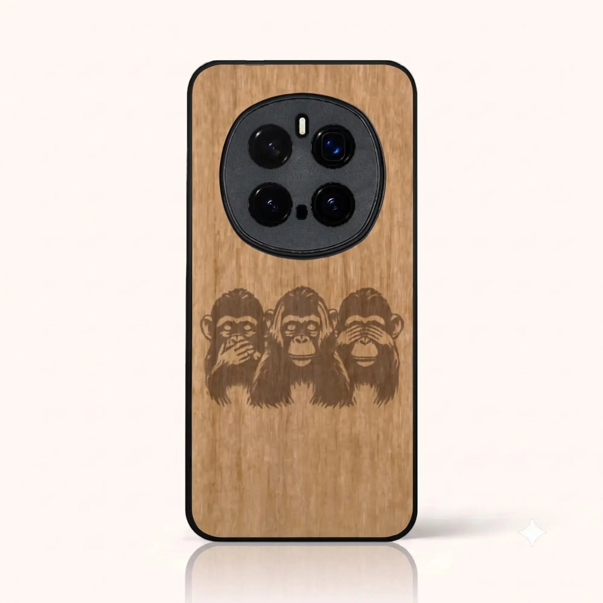 Coque Honor Magic 7 Pro – Les Singes de la sagesse en bois de tilleul clair