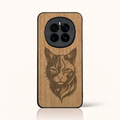 Coque Honor Magic 7 – Le Chat en gravure sur bois (Tilleul)