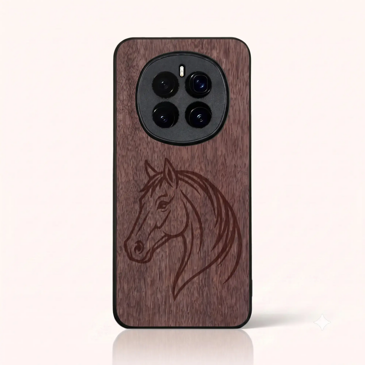 Coque Honor Magic 7 – Le Cheval en gravure sur bois (Noyer)