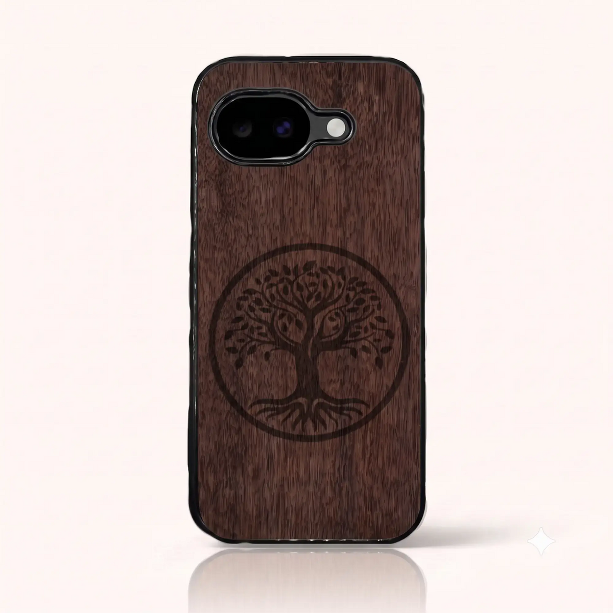 Coque Pixel 10A – L'arbre de vie en bois de noyer foncé