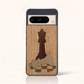 Coque Pixel 8 Pro – Échec et Mat en marqueterie de bois