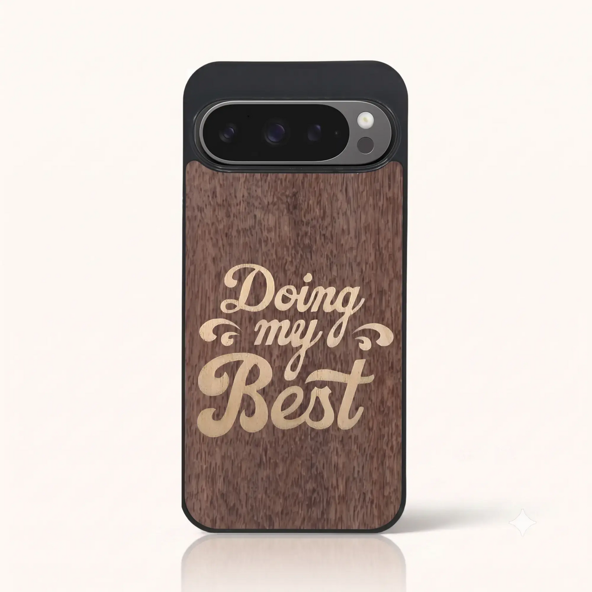 Coque Pixel 9 Pro – Doing My Best en marqueterie de bois