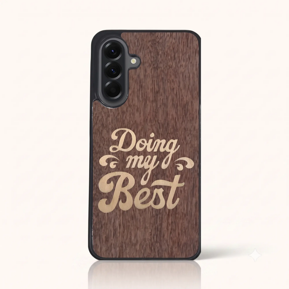 Coque Samsung A17 4G – Doing My Best en marqueterie de bois