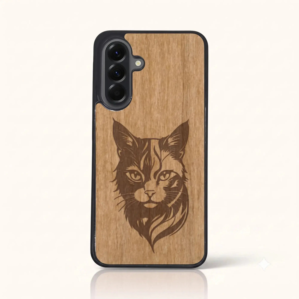 Coque Samsung A17 5G – Le Chat en bois de tilleul clair