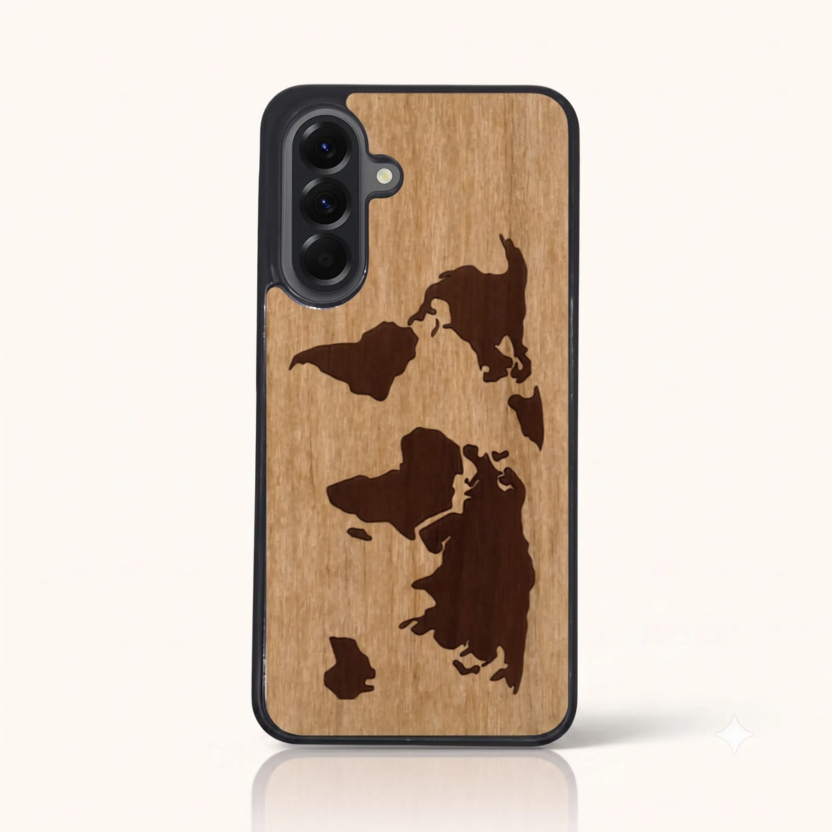 Coque Samsung A17 5G – Le Planisphère en marqueterie de bois