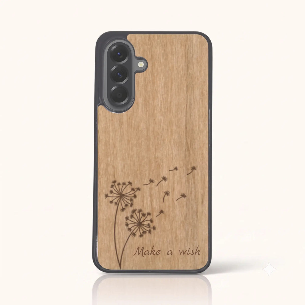 Coque Samsung A56 5G et modèles similaires – Make a Wish en bois de tilleul clair