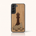 Coque Samsung S21 FE – Échec et Mat en marqueterie de bois