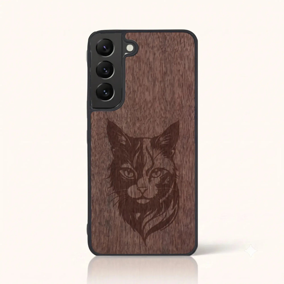 Coque Samsung S22 – Le Chat en bois de noyer foncé