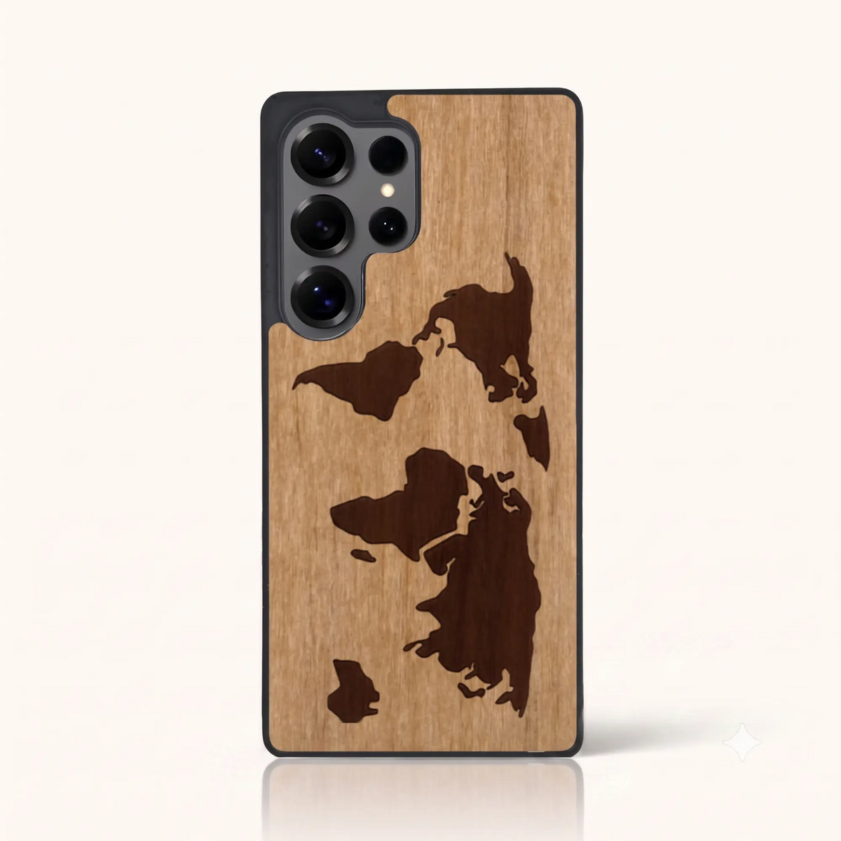 Coque Samsung S22 Ultra – Le Planisphère en marqueterie de bois