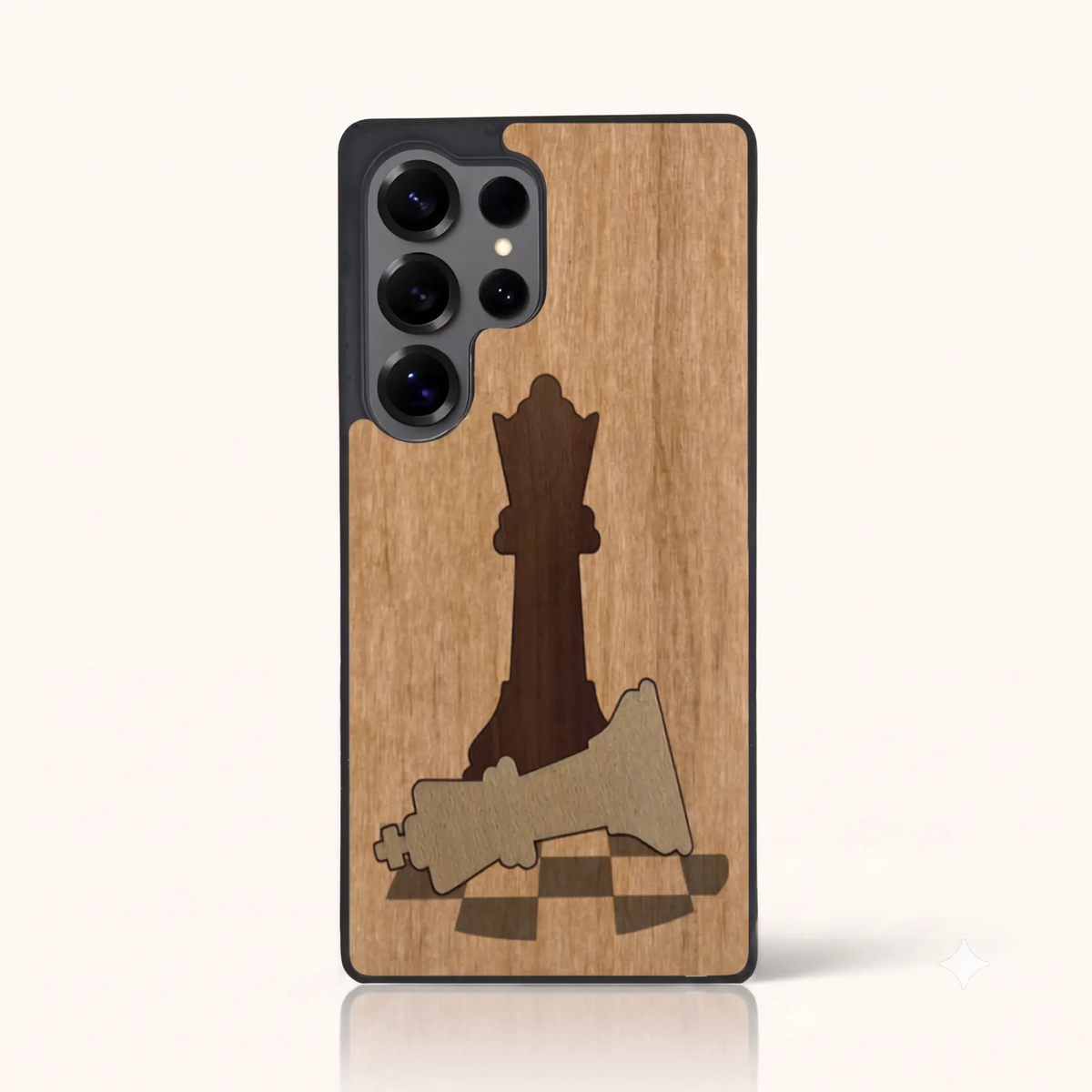 Coque Samsung S24 Ultra – Échec et Mat en marqueterie de bois