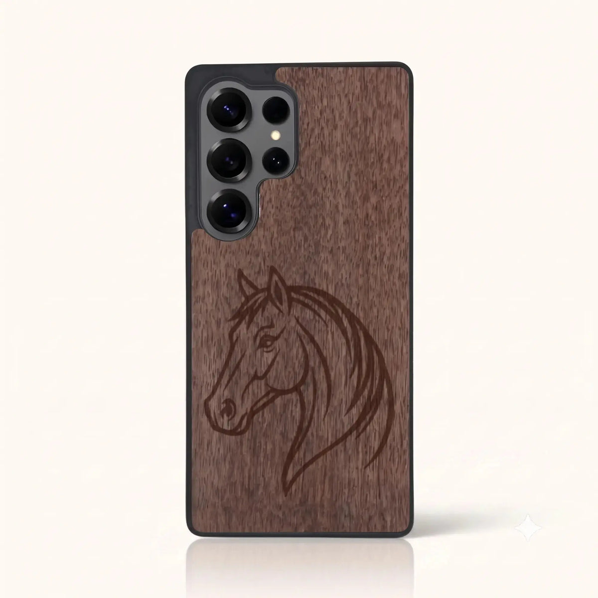Coque Samsung S24 Ultra – Le Cheval en bois de noyer foncé
