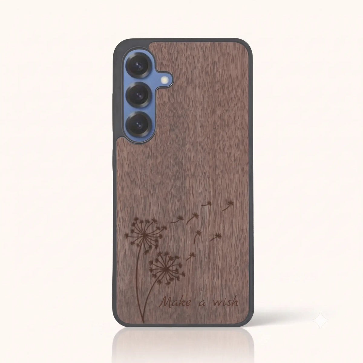 Coque Samsung S24+ – Make a Wish en bois de noyer foncé