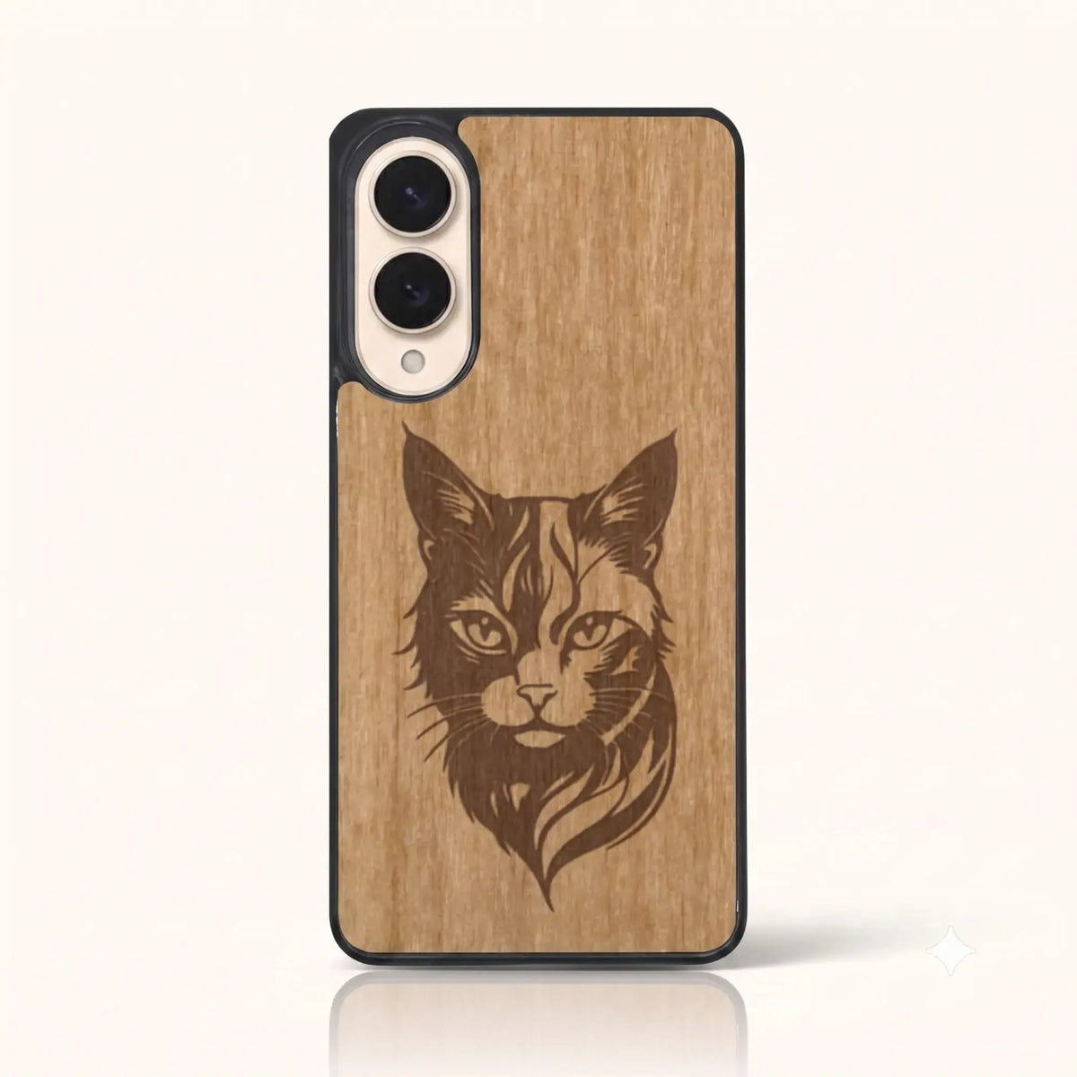 Coque Samsung S25 Edge – Le Chat en bois de tilleul clair