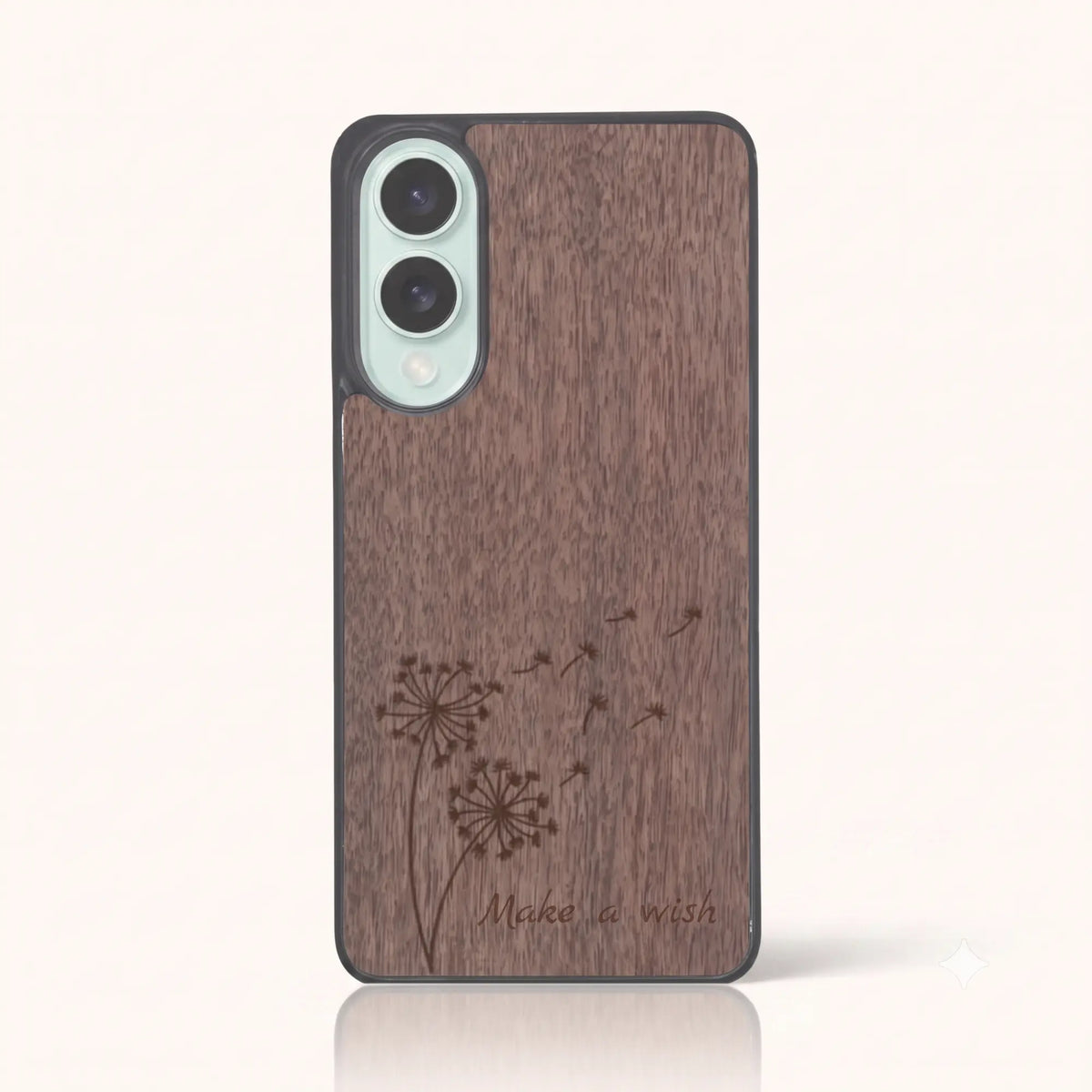 Coque Samsung S25 Edge – Make a Wish en bois de noyer foncé