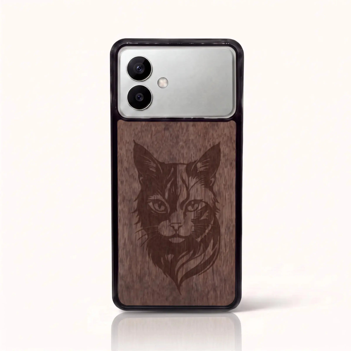 Coque Samsung S26 Edge – Le Chat en bois de noyer foncé