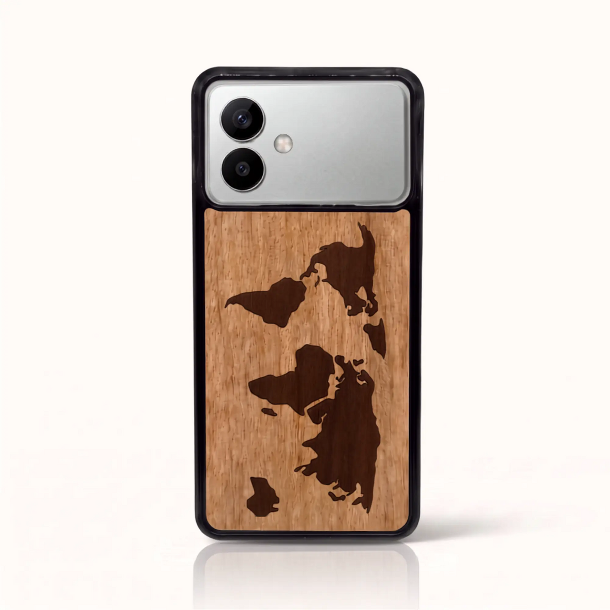 Coque Samsung S26 Edge – Le Planisphère en marqueterie de bois