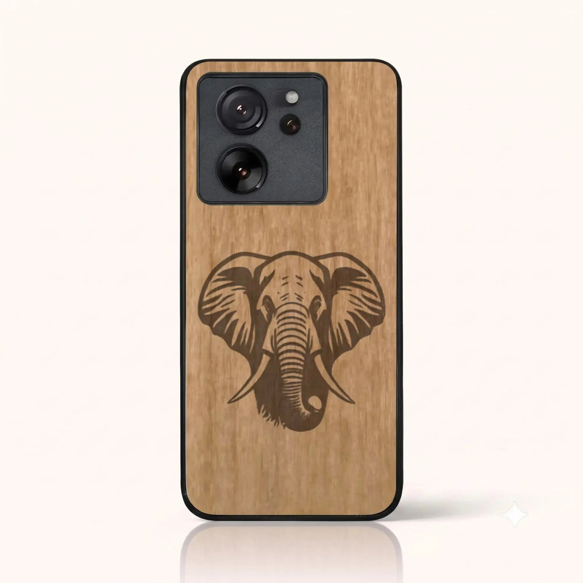 Coque Xiaomi Mi 13T – Éléphant en bois de tilleul clair