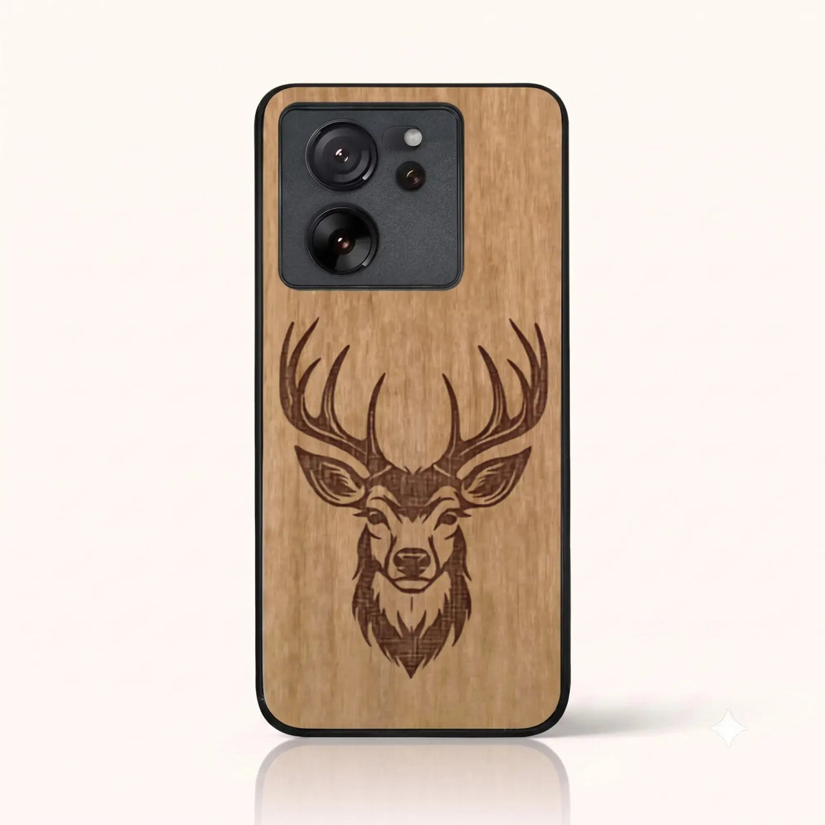 Coque Xiaomi Mi 13T – Le Cerf en gravure sur bois (Tilleul)