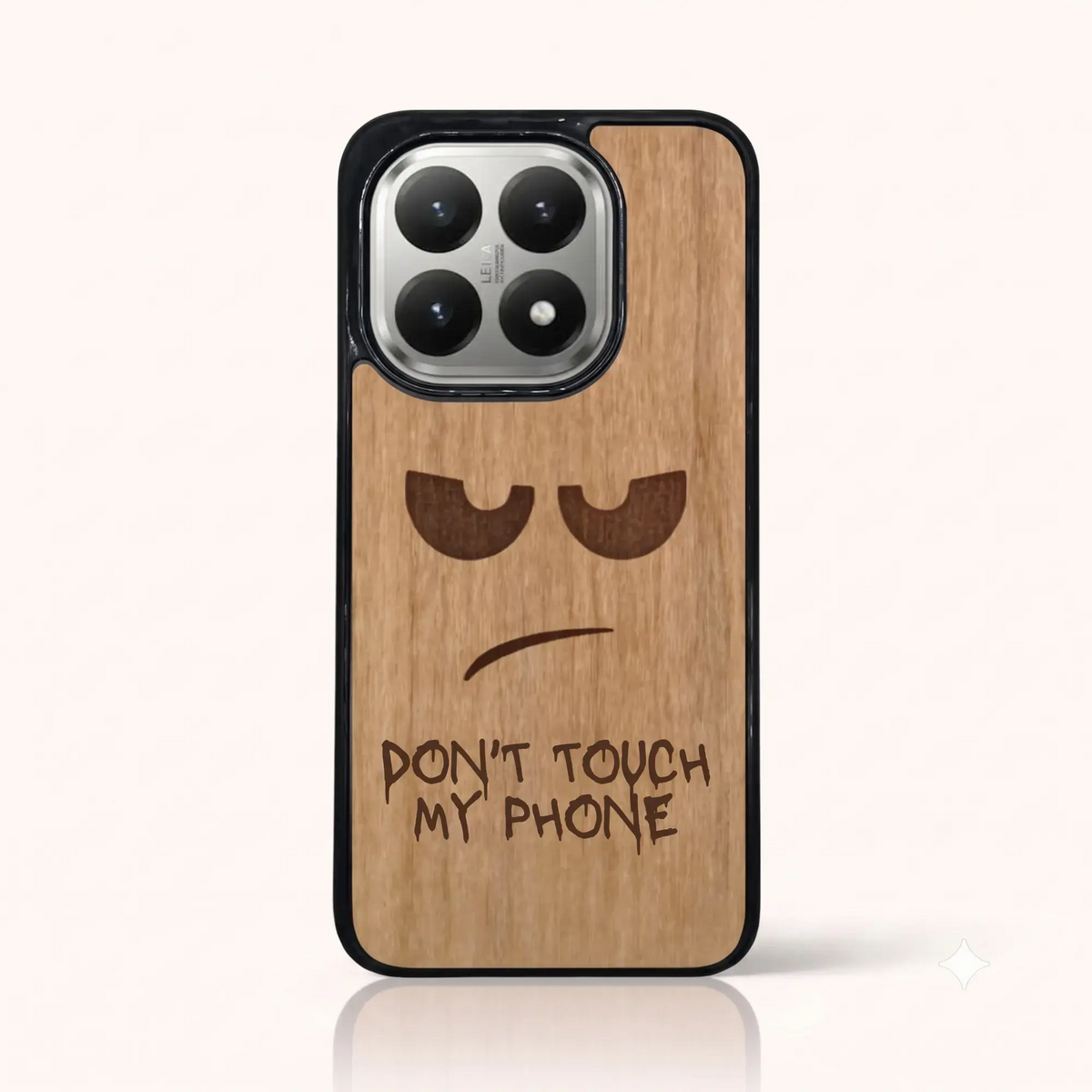 Coque Xiaomi Mi 15T – Don't Touch My Phone en gravure sur bois (Tilleul)