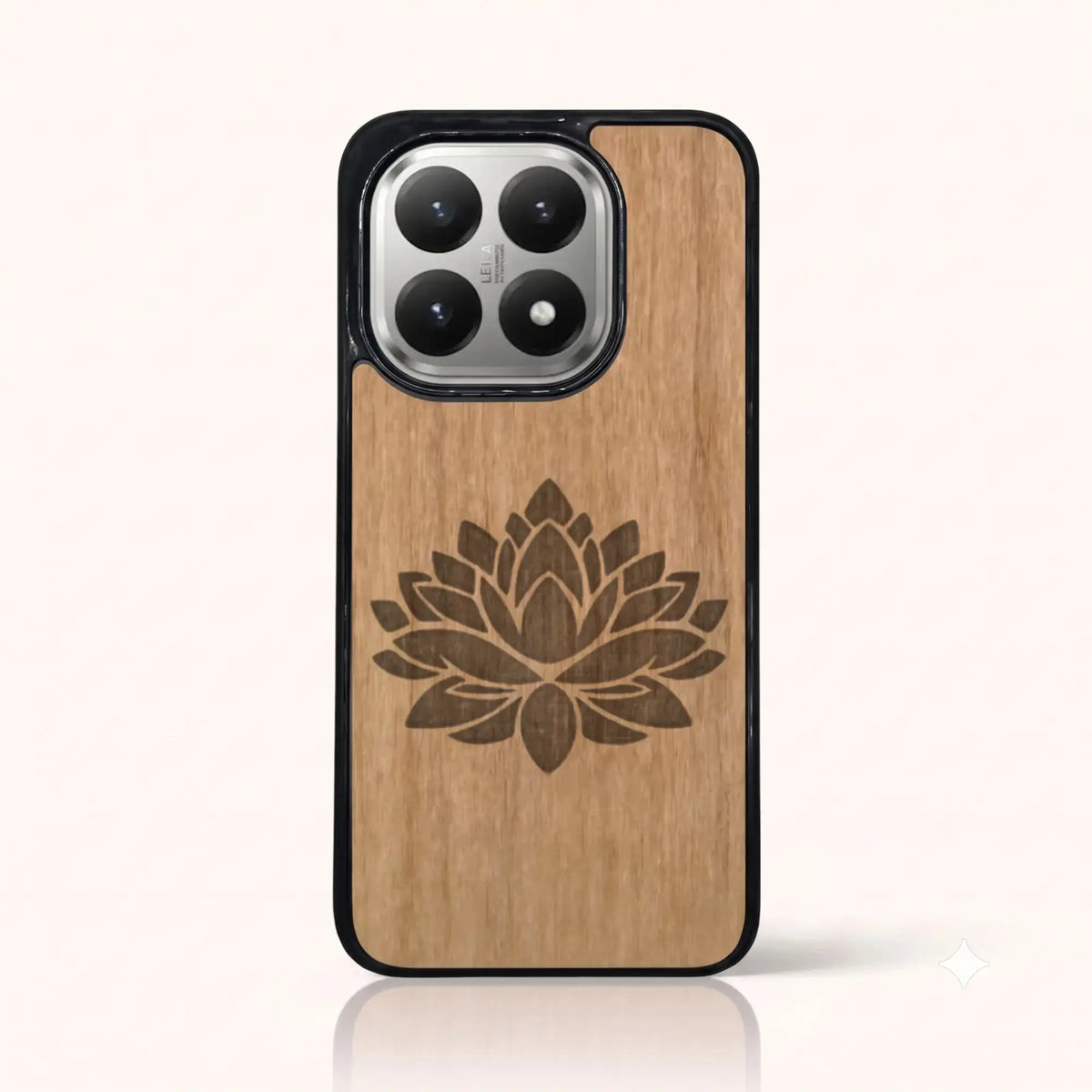 Coque Xiaomi Mi 15T – Fleur de Lotus en bois de tilleul clair