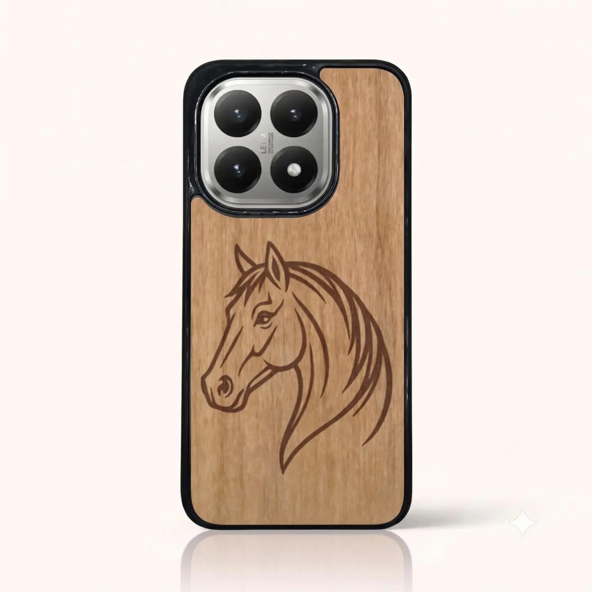 Coque Xiaomi Mi 15T – Le Cheval en gravure sur bois (Tilleul)
