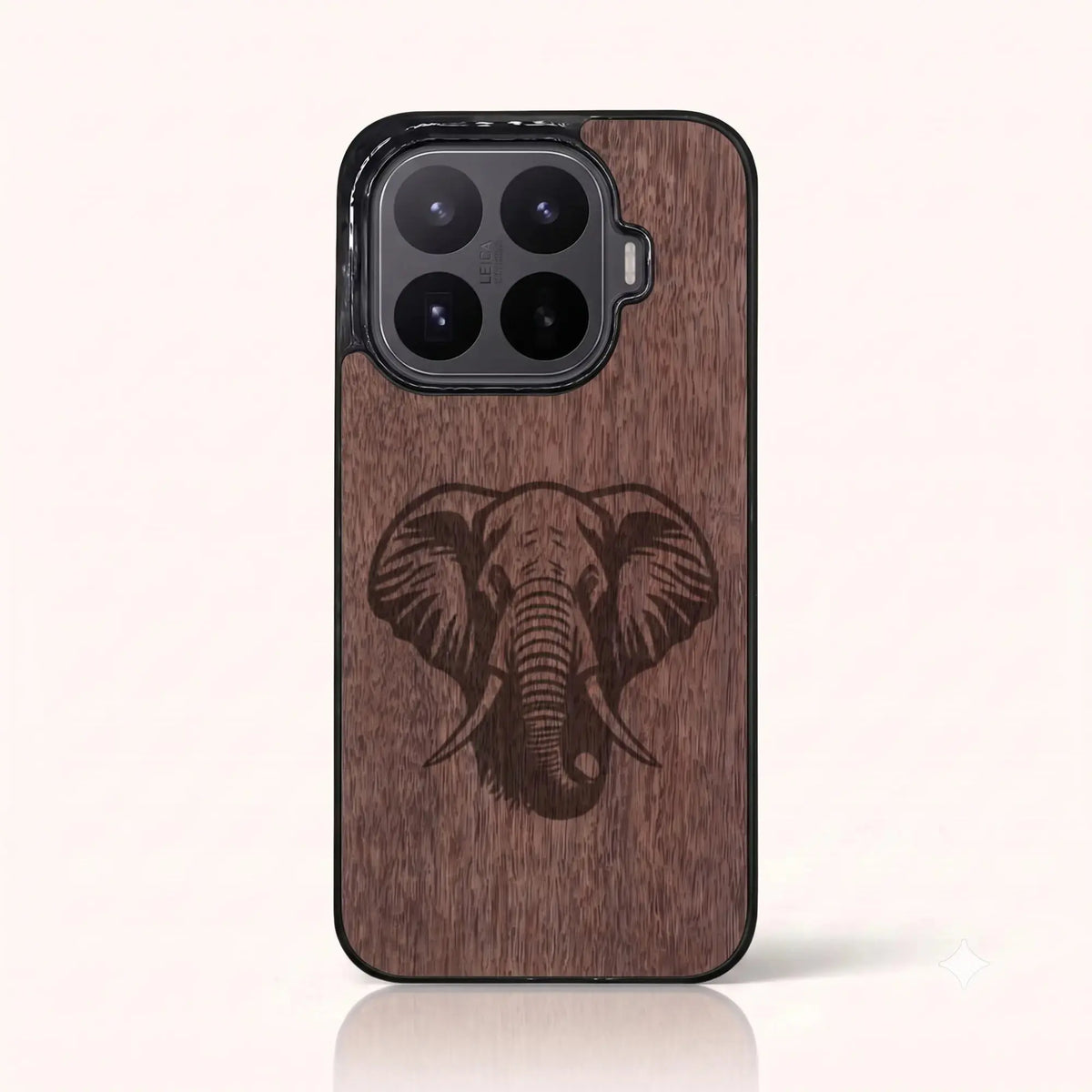 Coque Xiaomi Mi 17T – Éléphant en bois de noyer foncé