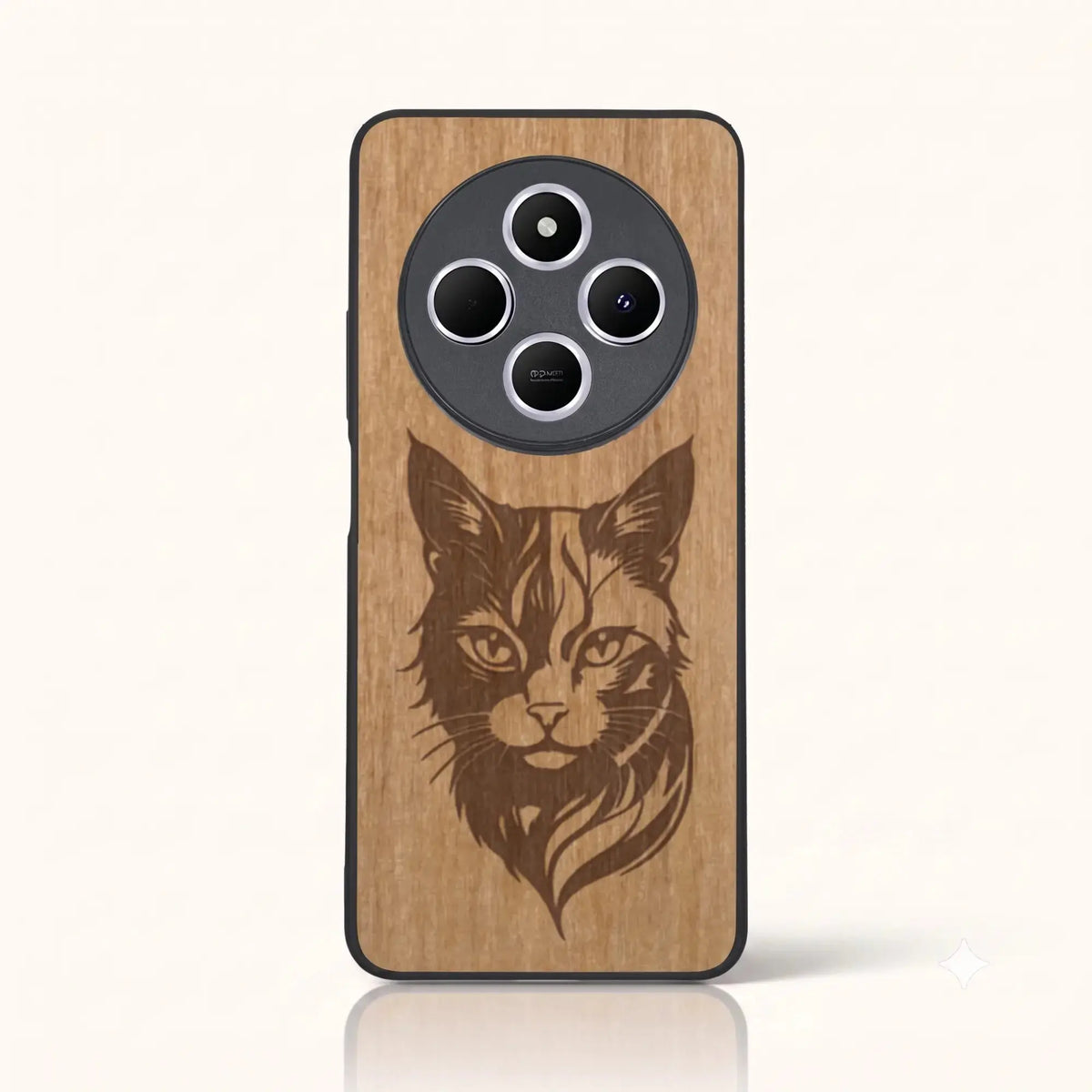 Coque Xiaomi Redmi 14C – Le Chat en bois de tilleul clair