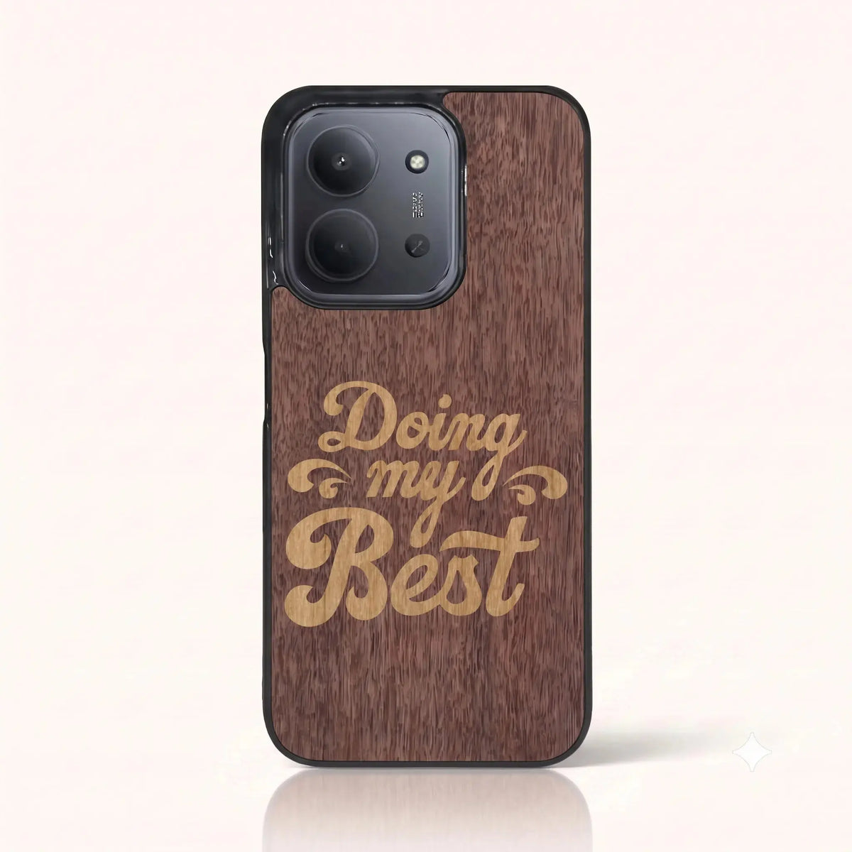 Coque Xiaomi Redmi 15C – Doing My Best en marqueterie de bois