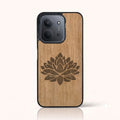 Coque Xiaomi Redmi 15C – Fleur de Lotus en bois de tilleul clair