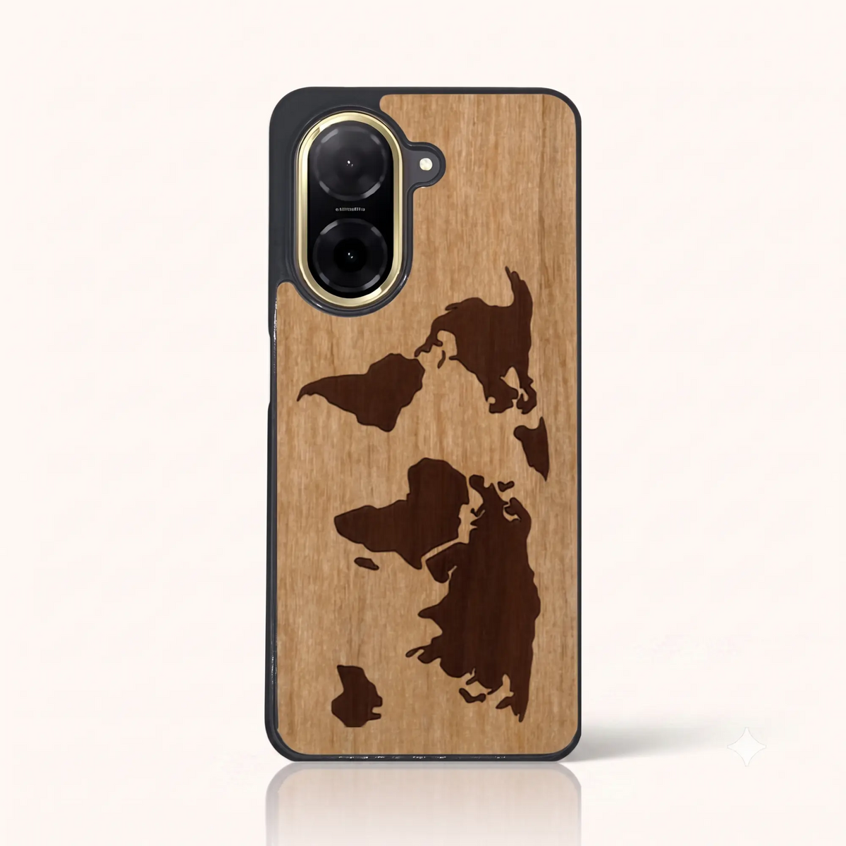 Coque Xiaomi Redmi A5 4G – Le Planisphère en marqueterie de bois