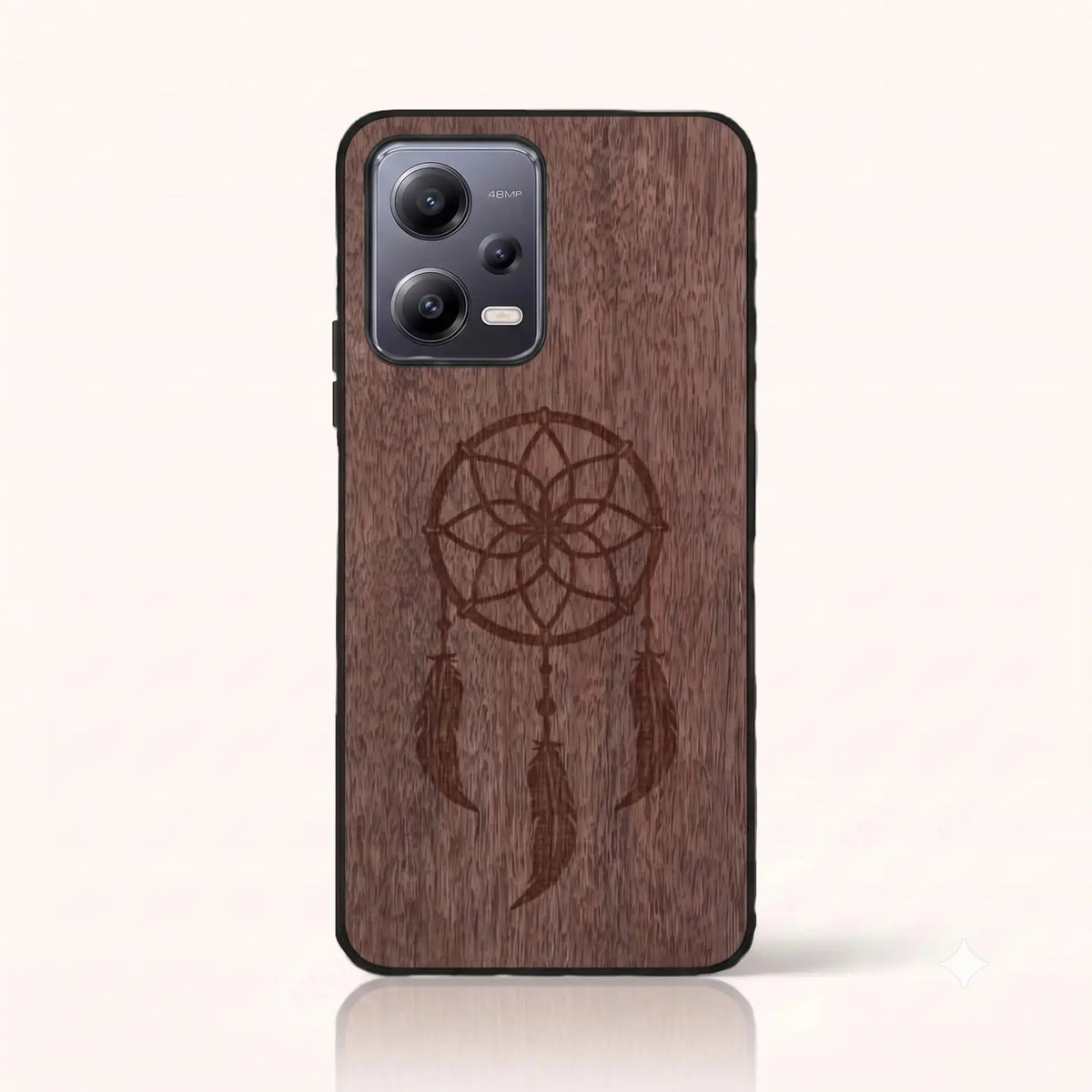 Coque Xiaomi Redmi Note 12 5G – L'attrape rêve en bois de noyer foncé